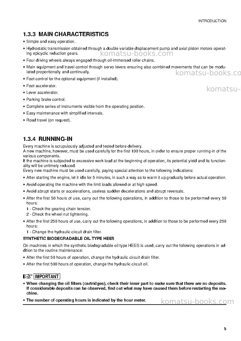 Komatsu sk714-5ita-/ Operation manual cover Page 7