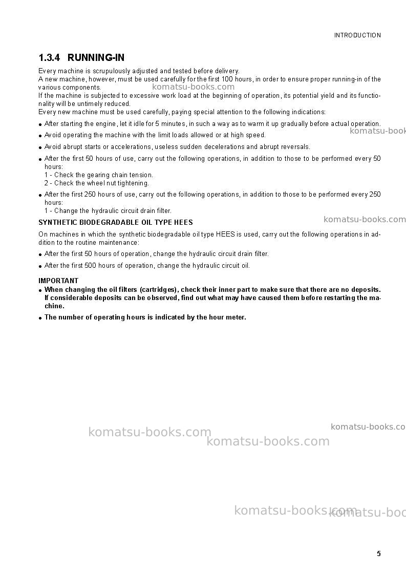 Komatsu sk714-5ita-/ Operation manual cover Page 7 Komatsu sk714-5ita-/ Operation manual cover Page 7