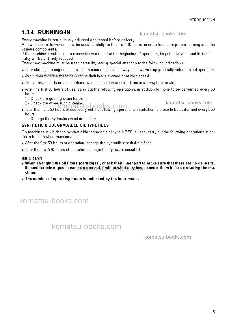 Komatsu sk714-5ita-/ Operation manual cover Page 7