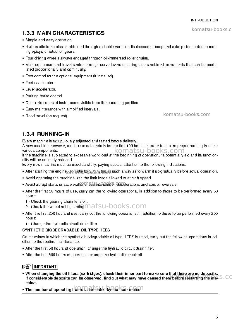 Komatsu sk815-5ita Operation manual cover Page 7 Komatsu sk815-5ita Operation manual cover Page 7
