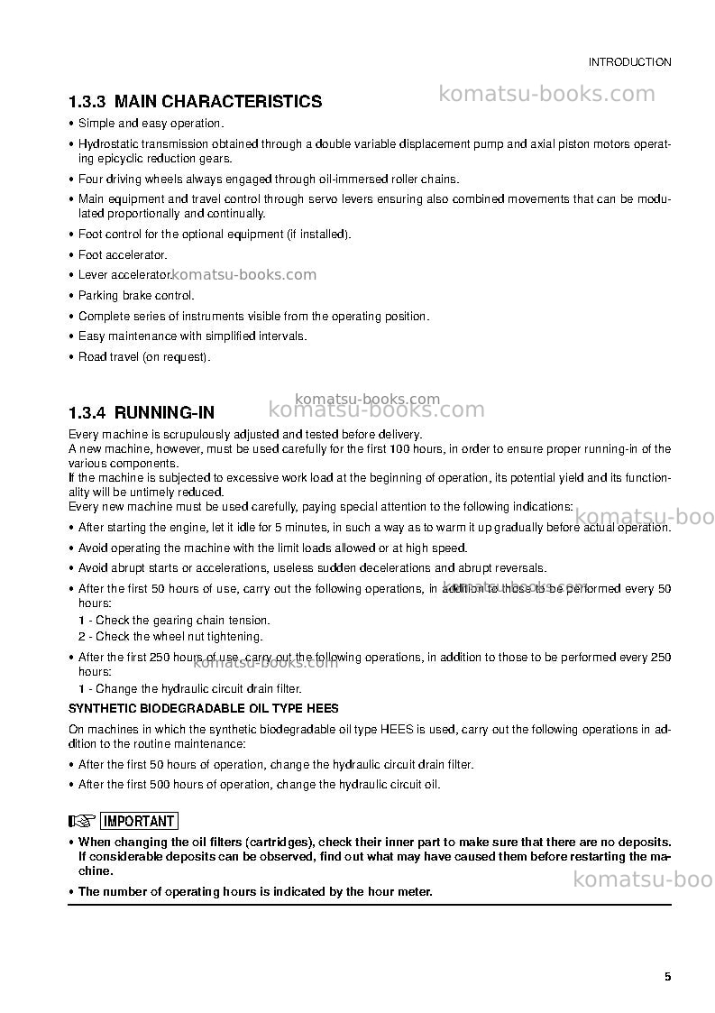 Komatsu sk818-5ita Operation manual cover Page 7