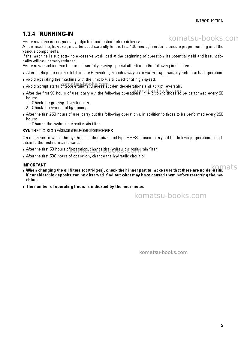 Komatsu sk1020-5ita Operation manual cover Page 7