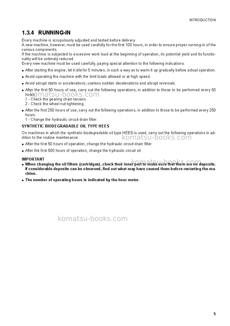 Komatsu sk1020-5ita Operation manual cover Page 7