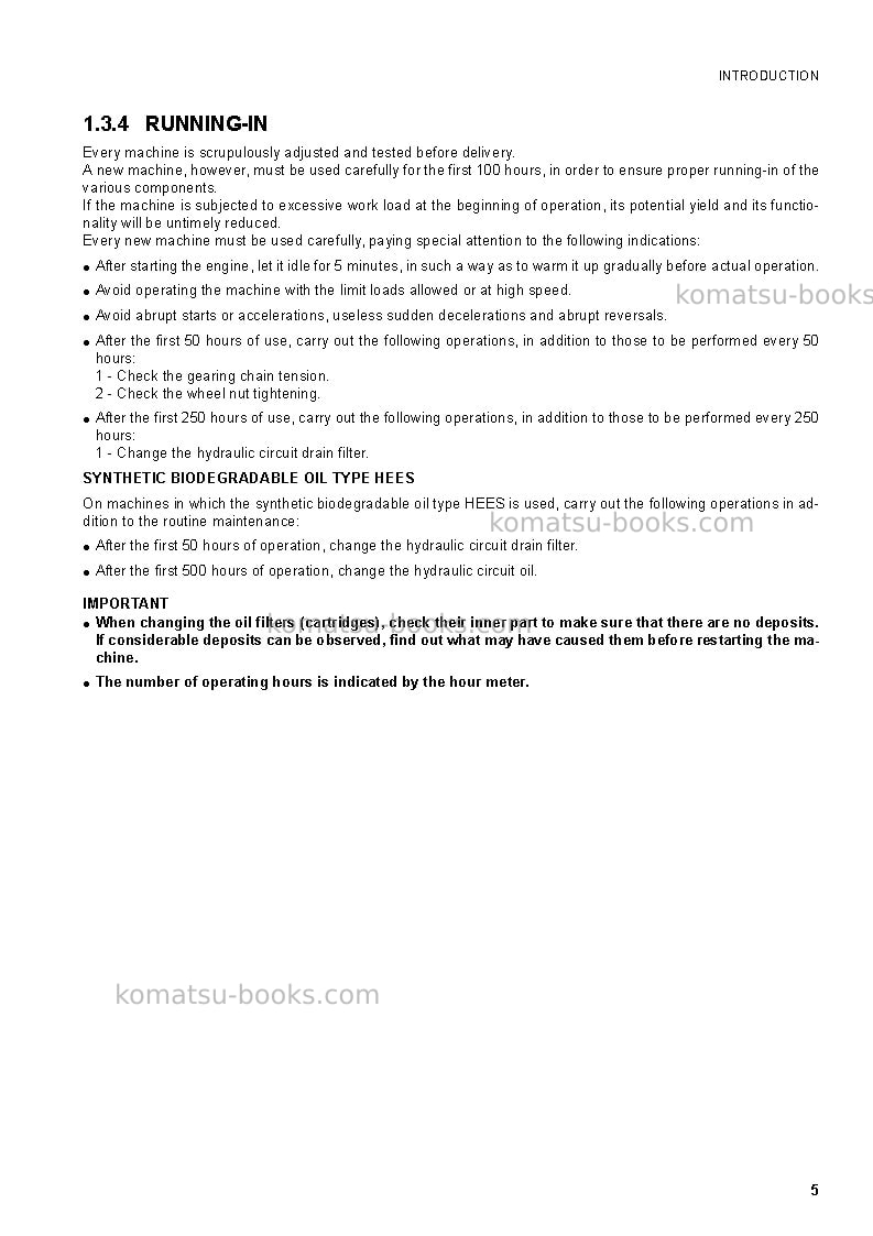Komatsu sk1020-5ita Operation manual cover Page 7