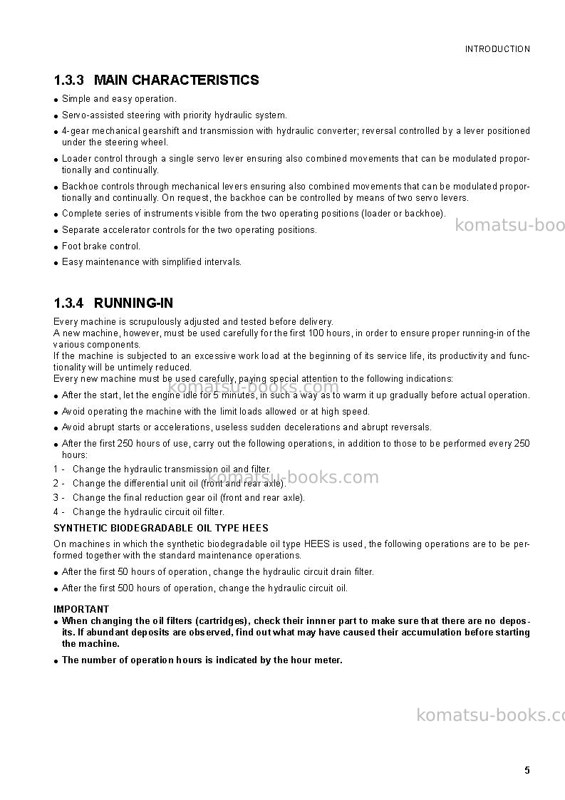 Komatsu wb93r-5ita Operation manual cover Page 7
