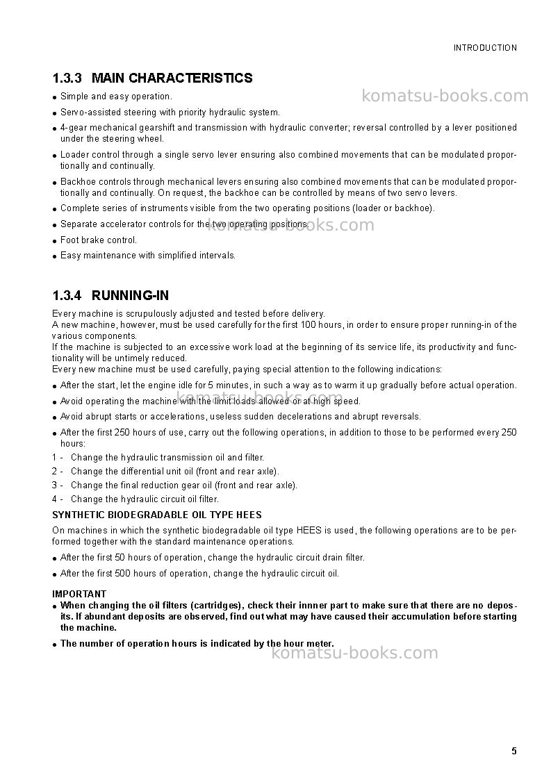 Komatsu wb93r-5ita Operation manual cover Page 7