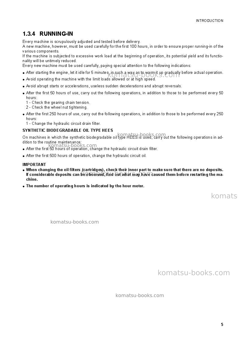 Komatsu sk714-5ita-/ Operation manual cover Page 7
