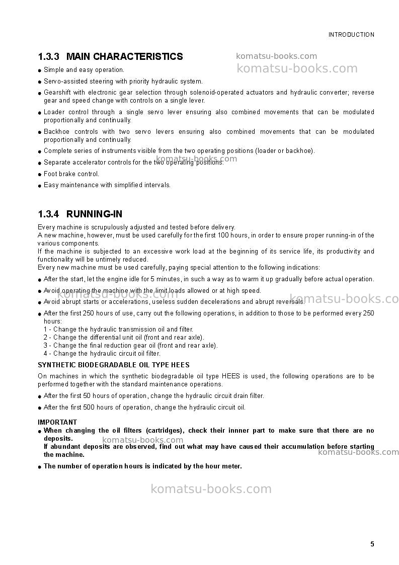 Komatsu wb97r-5ita Operation manual cover Page 7
