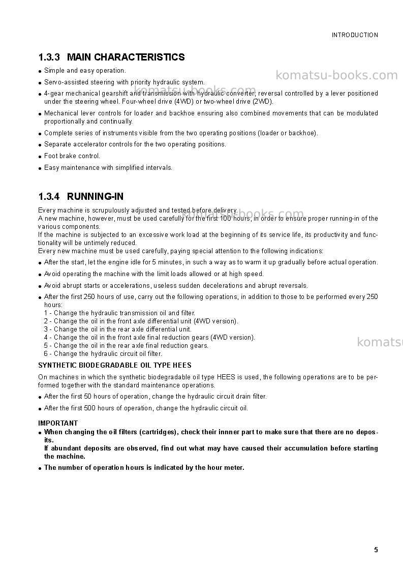 Komatsu wb91r-5ita Operation manual cover Page 7 Komatsu wb91r-5ita Operation manual cover Page 7