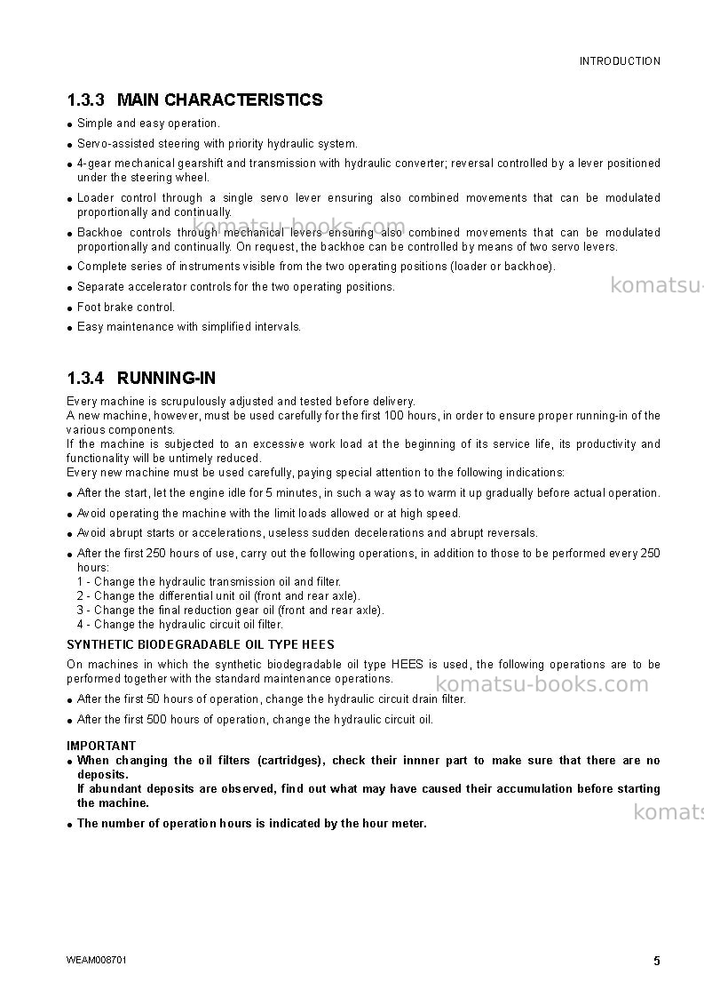 Komatsu wb93r-5ita-tier 3 Operation manual cover Page 7 Komatsu wb93r-5ita-tier 3 Operation manual cover Page 7