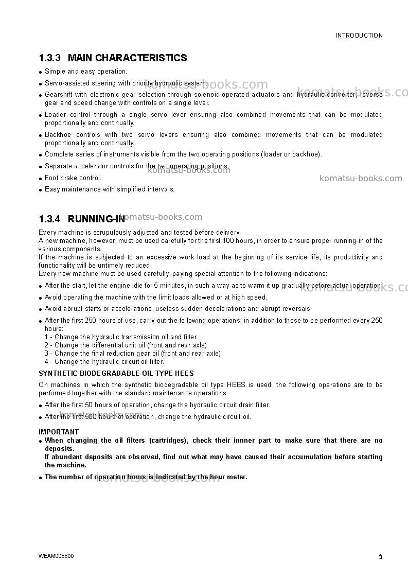 Komatsu wb97r-5ita-tier 3 Operation manual cover Page 7 Komatsu wb97r-5ita-tier 3 Operation manual cover Page 7