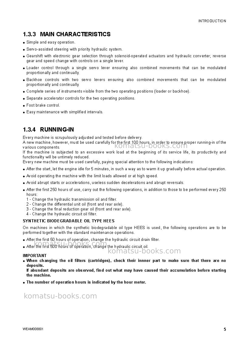 Komatsu wb97r-5ita-tier 3 Operation manual cover Page 7