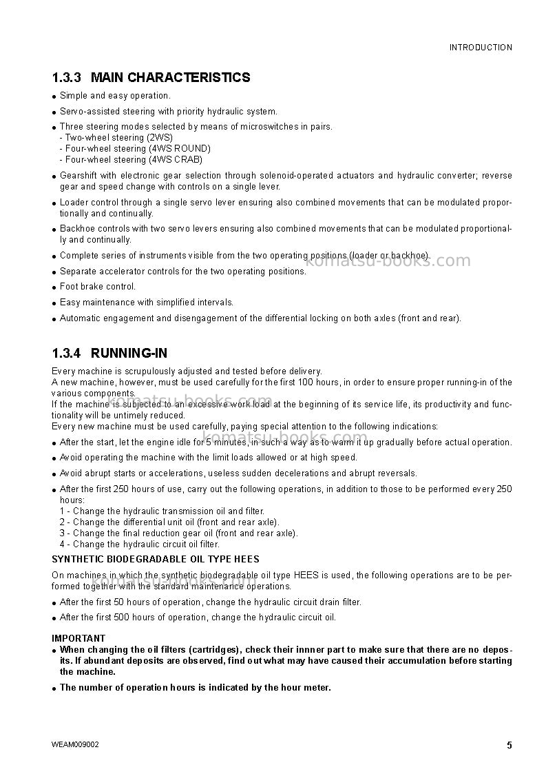 Komatsu wb97s-5ita-tier 3 Operation manual cover Page 7 Komatsu wb97s-5ita-tier 3 Operation manual cover Page 7
