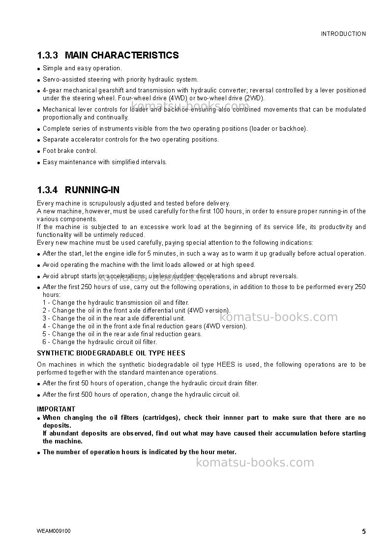 Komatsu wb91r-5ita-tier 3 Operation manual cover Page 7 Komatsu wb91r-5ita-tier 3 Operation manual cover Page 7