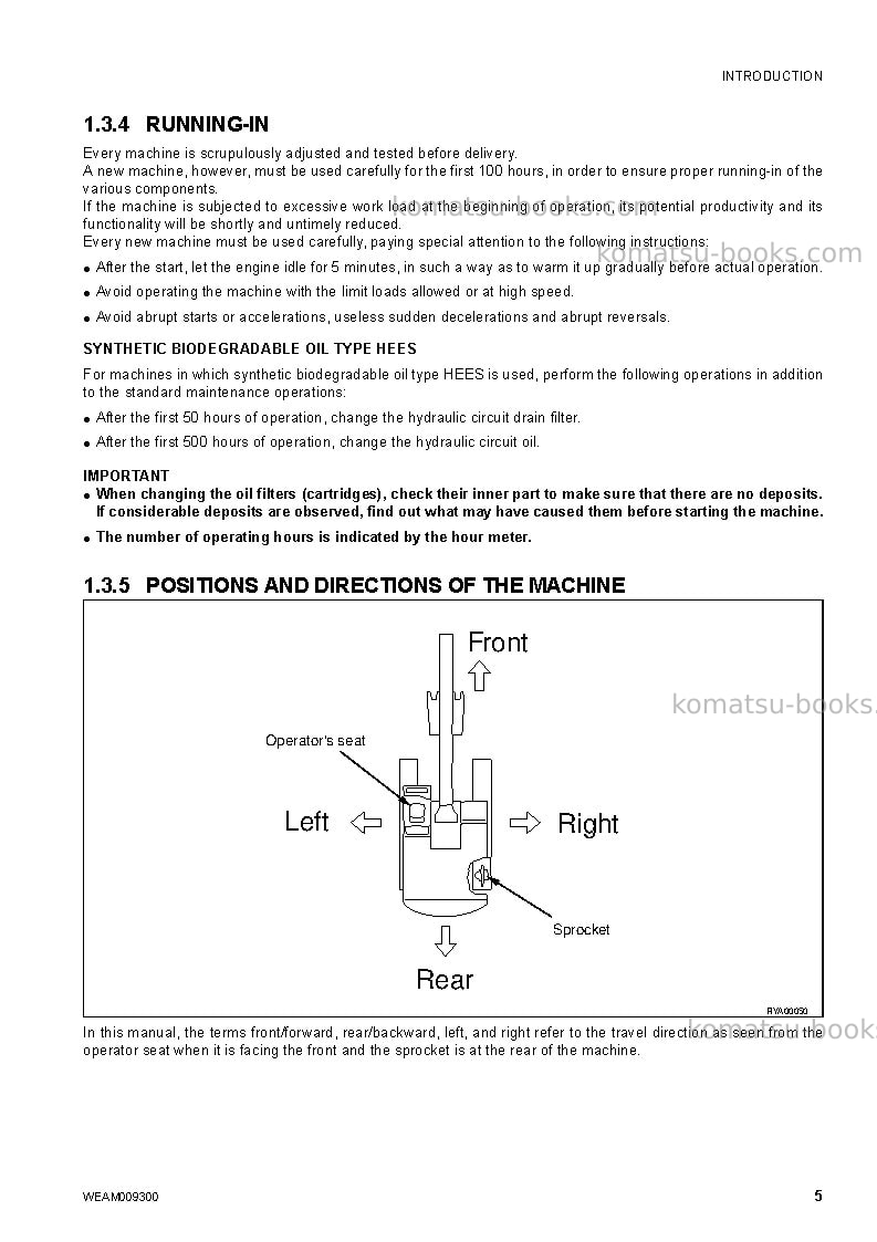 Komatsu pc14r-3ita Operation manual cover Page 7