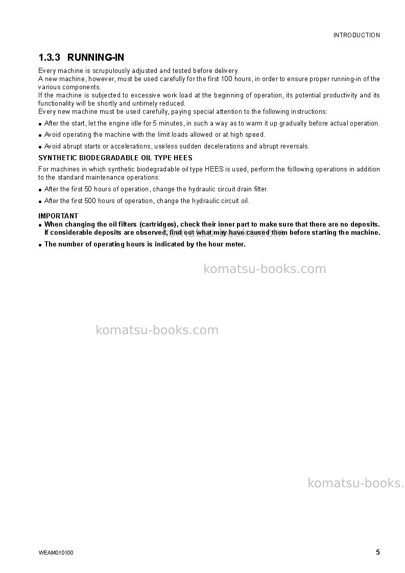 Komatsu pc78us-8jpn-for eu Operation manual cover Page 7 Komatsu pc78us-8jpn-for eu Operation manual cover Page 7