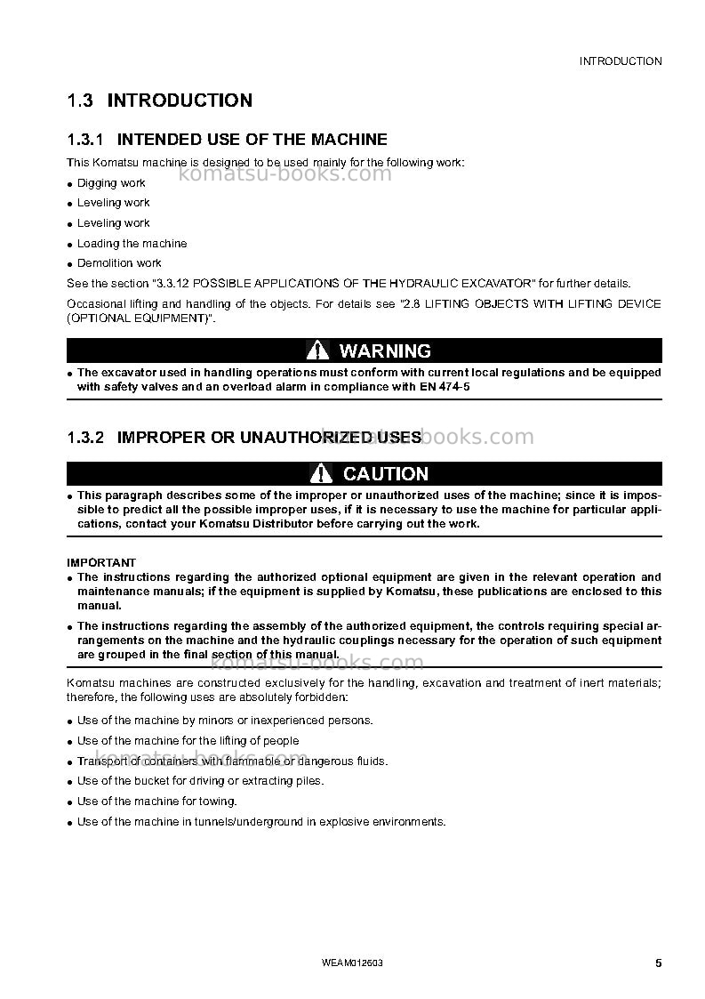 Komatsu pc45mr-3ita Operation manual cover Page 7