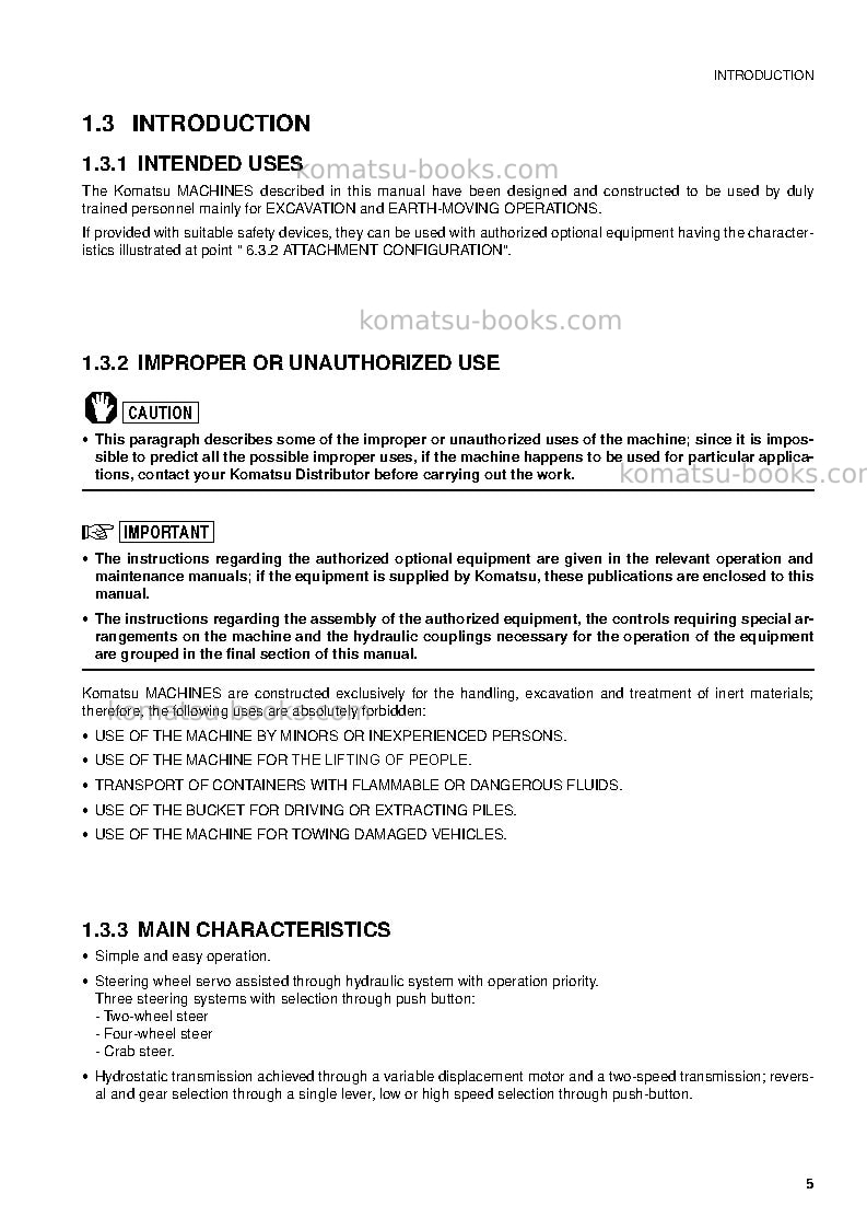 Komatsu pw110r-1ita Operation manual cover Page 7
