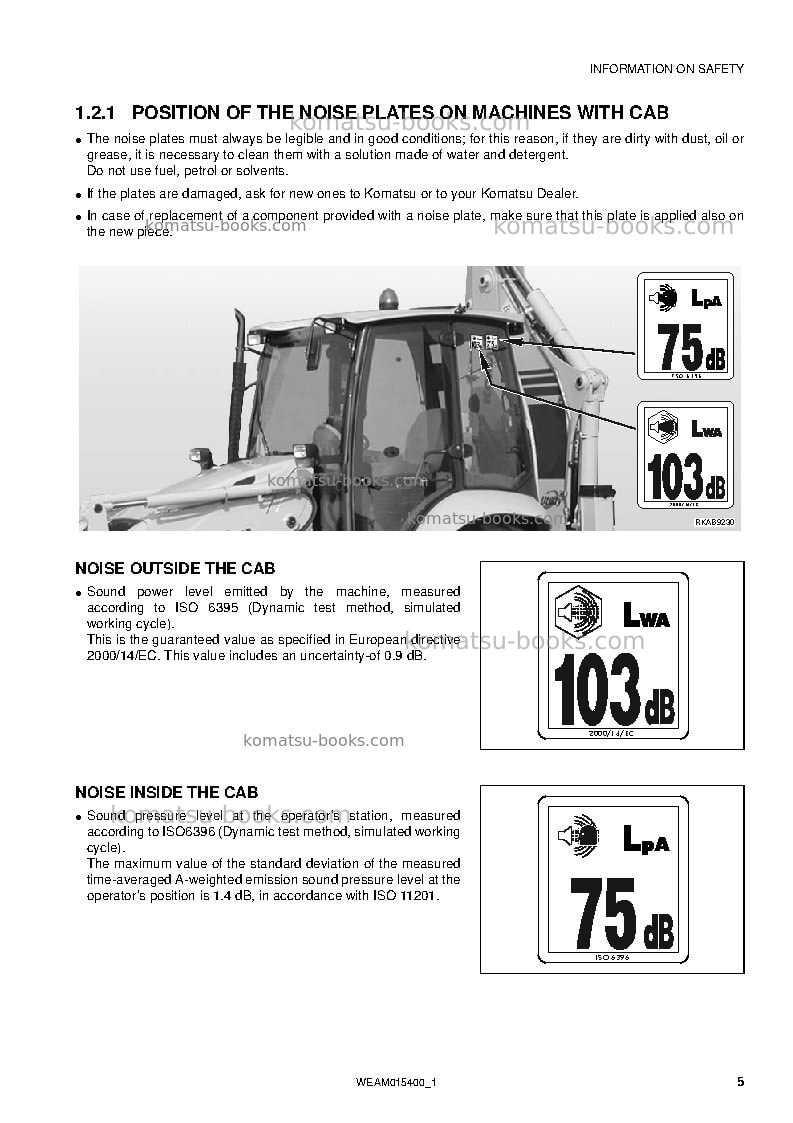 Komatsu wb97r-5ita-tier 3 Operation manual cover Page 7