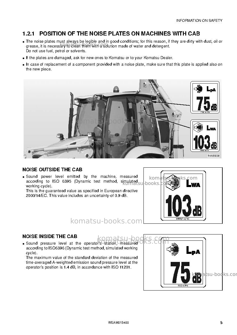 Komatsu wb97r-5ita-tier 3 Operation manual cover Page 7