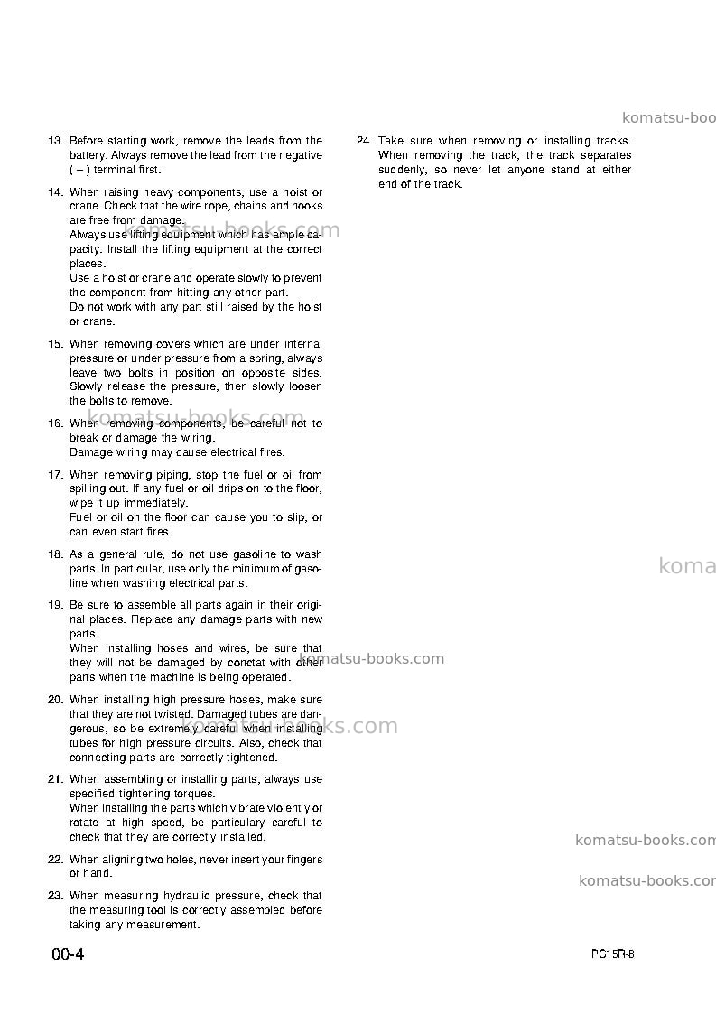 Komatsu pc15r-8ita Repair & maintenance cover Page 7