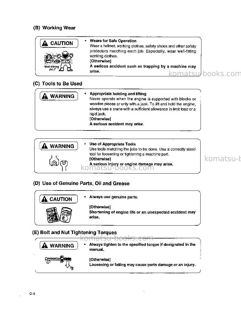Komatsu 4d106-1bel Repair & maintenance cover Page 7 Komatsu 4d106-1bel Repair & maintenance cover Page 7