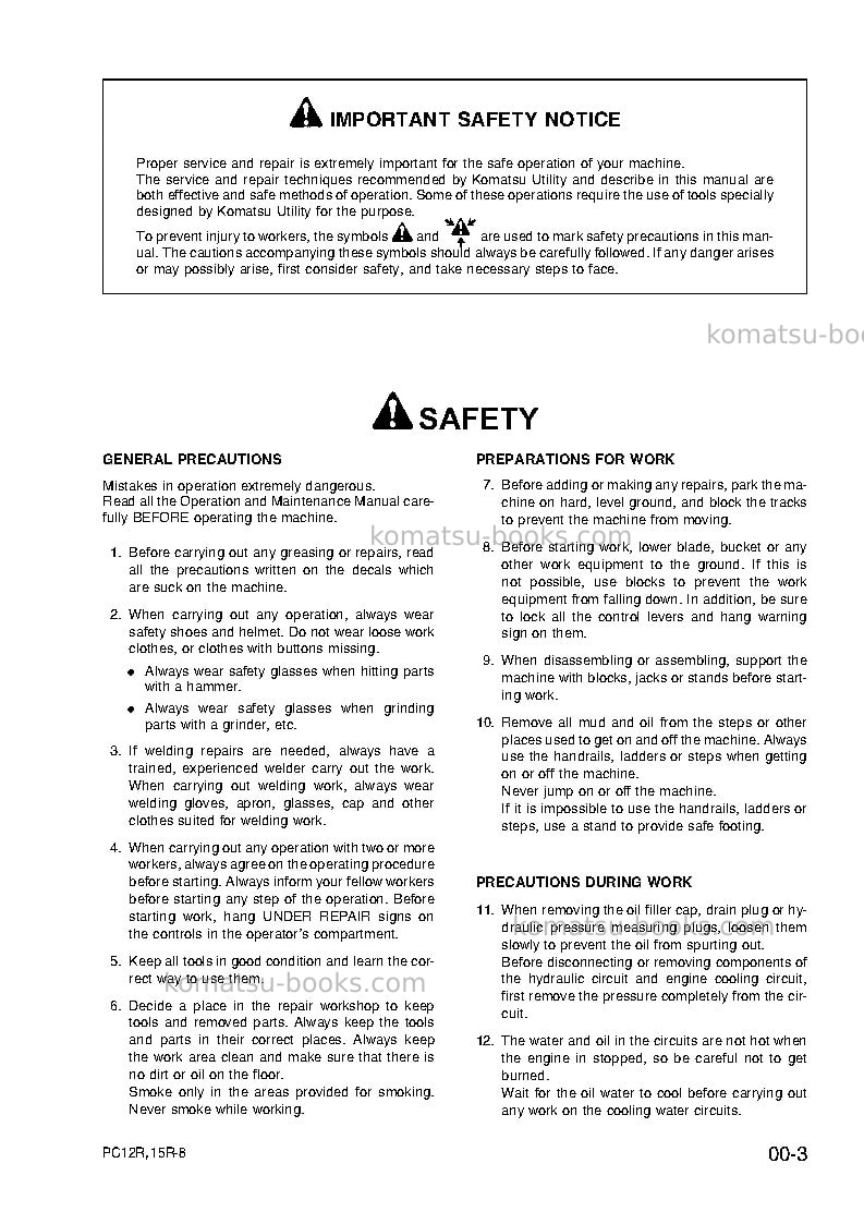 Komatsu pc15r-8jpn Repair & maintenance cover Page 7