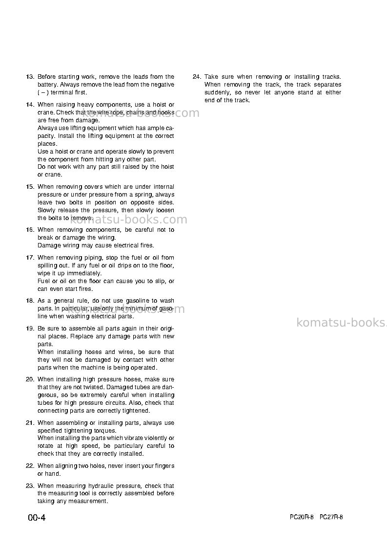 Komatsu pc20r-8ita Repair & maintenance cover Page 7