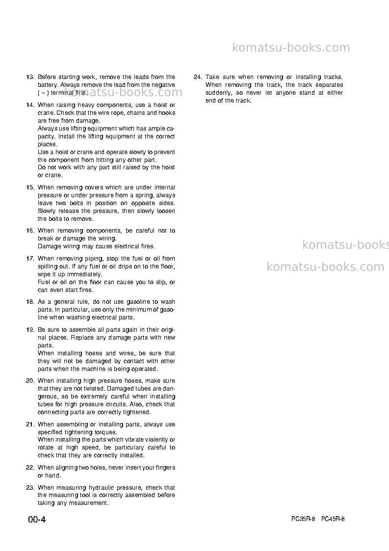 Komatsu pc45r-8ita Repair & maintenance cover Page 7 Komatsu pc45r-8ita Repair & maintenance cover Page 7