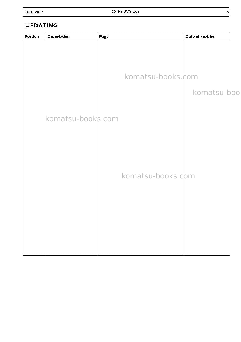 Komatsu 4d104e-2ita Repair & maintenance cover Page 7 Komatsu 4d104e-2ita Repair & maintenance cover Page 7