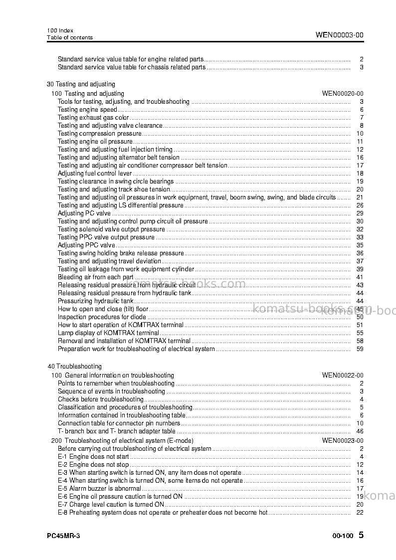 Komatsu pc45mr-3ita Repair & maintenance cover Page 7