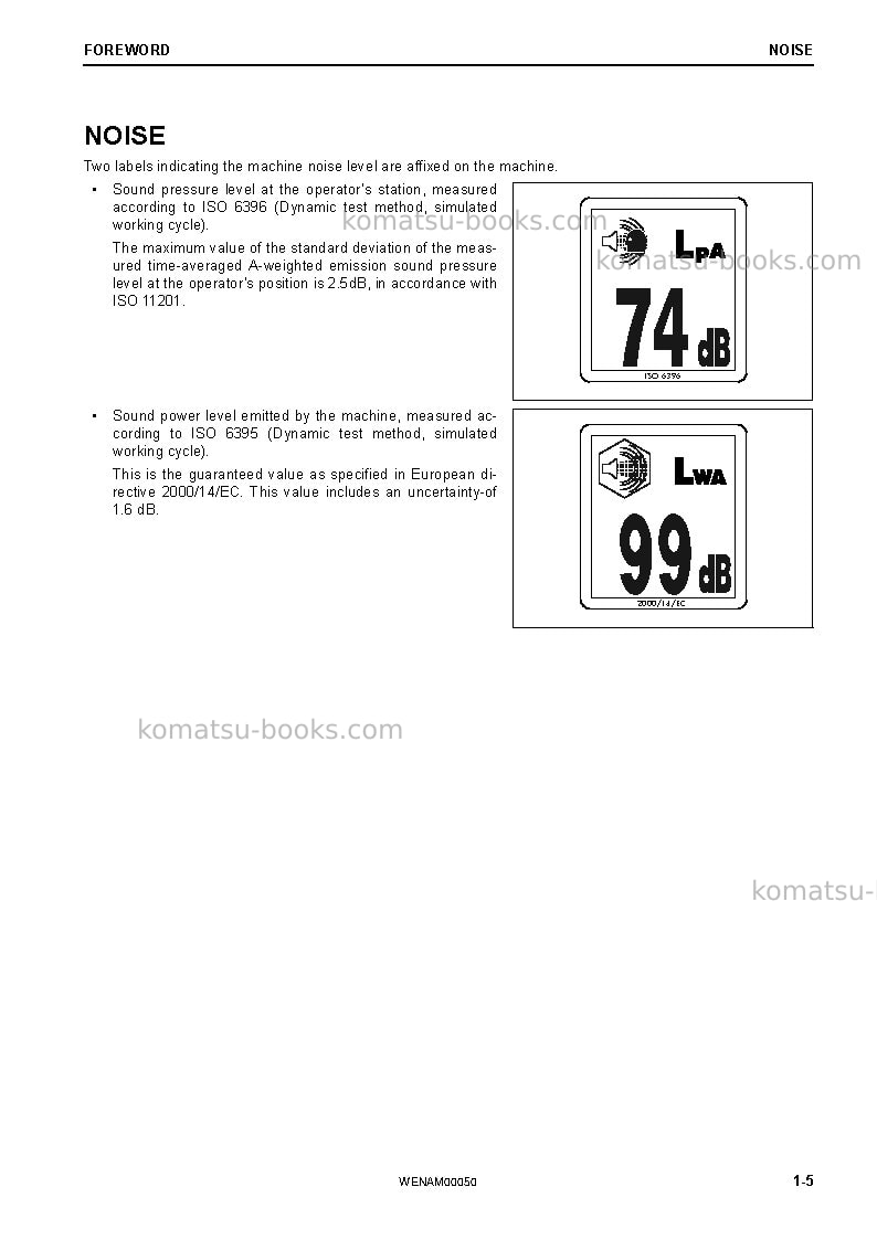 Komatsu pc78us-10jpn Operation manual cover Page 7 Komatsu pc78us-10jpn Operation manual cover Page 7
