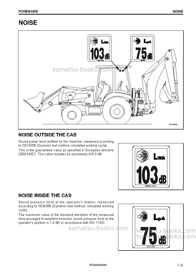 Komatsu wb97r-5ita-tier 3 Operation manual cover Page 7