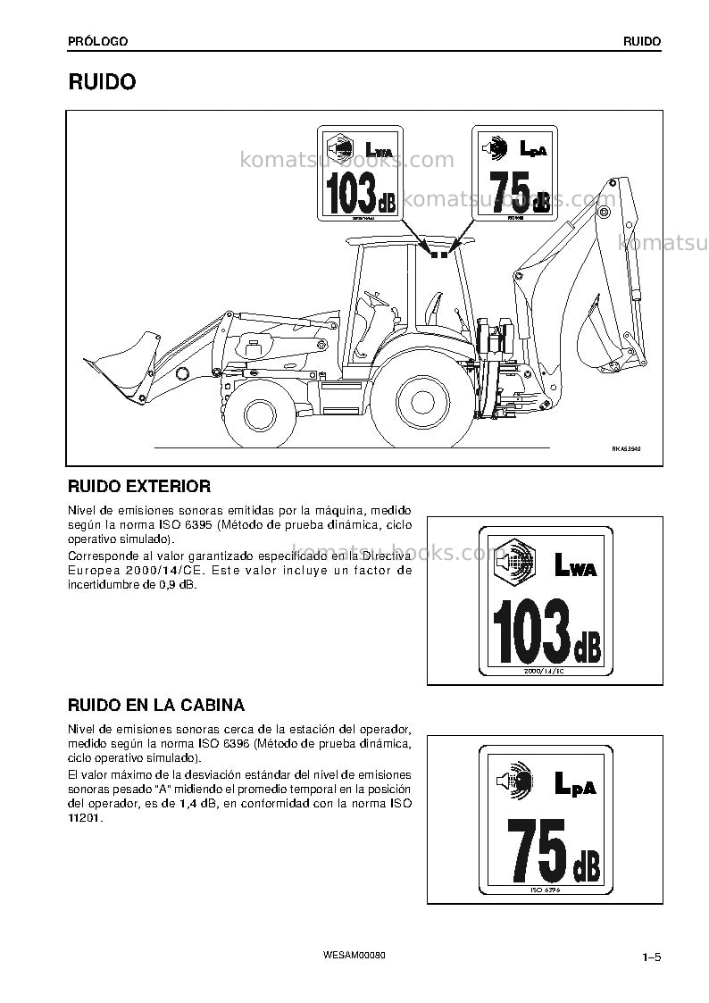 Komatsu wb97r-5ita-tier 3 Manual de operación cover Page 7
