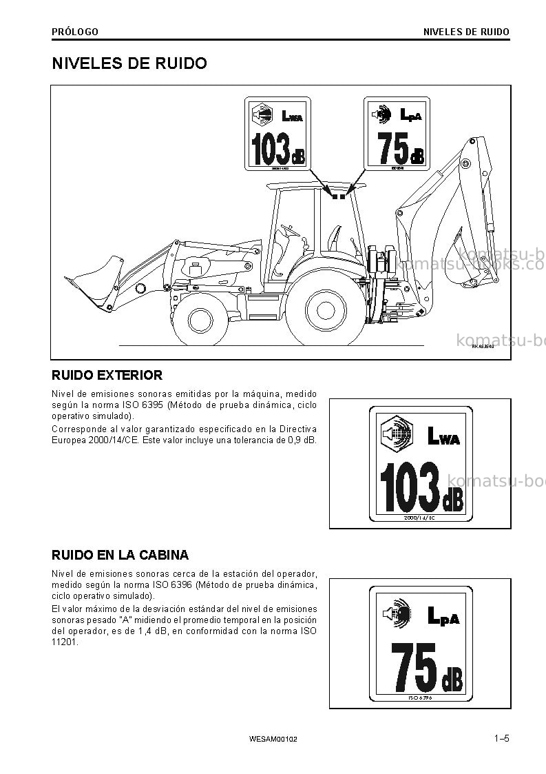 Komatsu wb93r-5ita-tier 3 Manual de operación cover Page 7