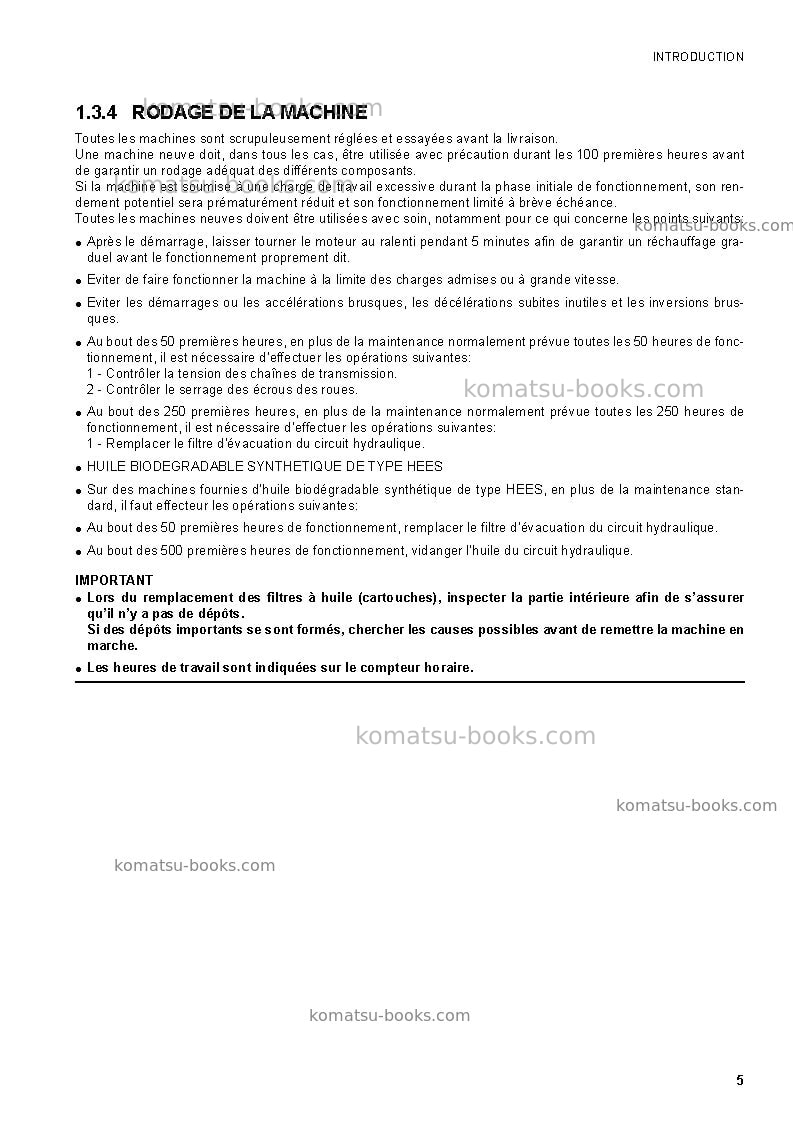 Komatsu sk1020-5ita Manuel d'utilisation couverture Page 7 Komatsu sk1020-5ita Manuel d'utilisation couverture Page 7