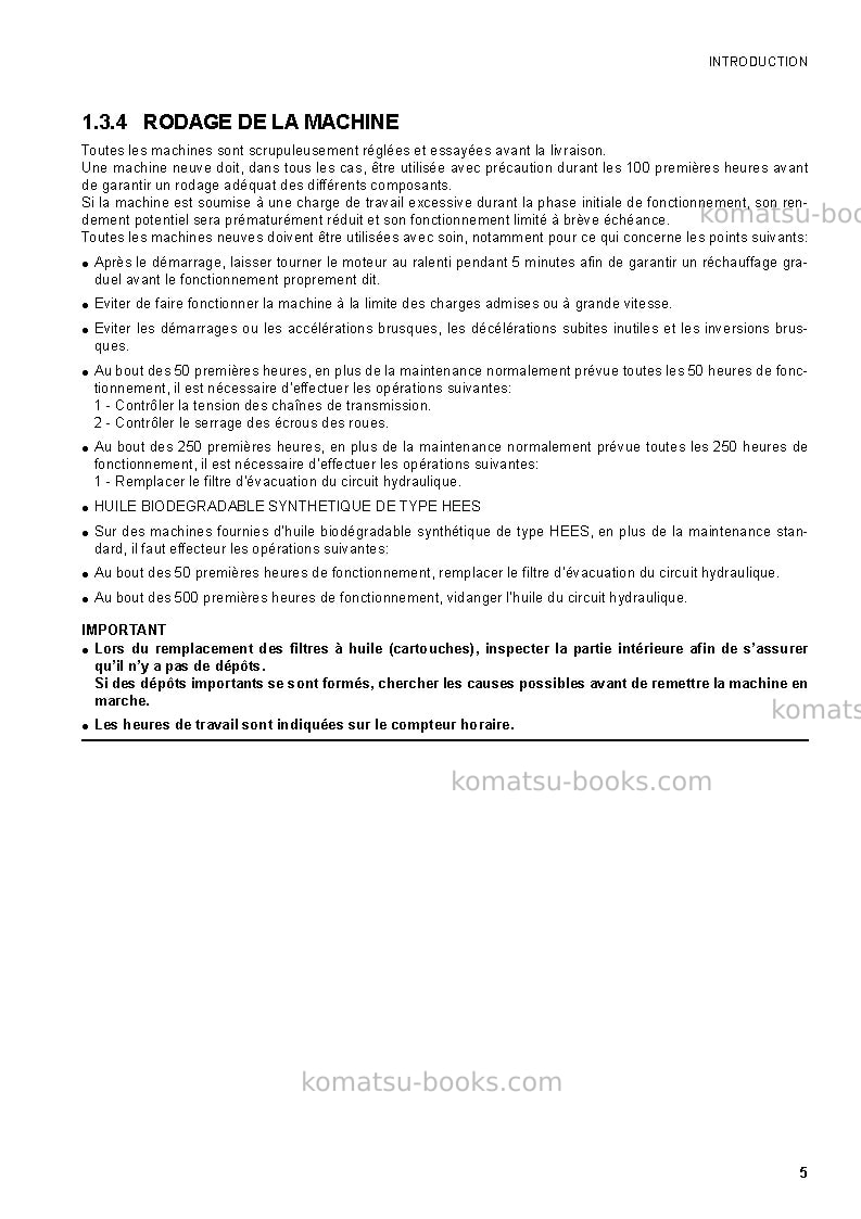 Komatsu sk1020-5ita Manuel d'utilisation couverture Page 7 Komatsu sk1020-5ita Manuel d'utilisation couverture Page 7