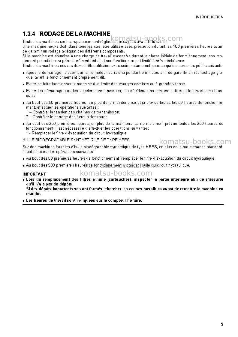 Komatsu sk1026-5ita Manuel d'utilisation couverture Page 7 Komatsu sk1026-5ita Manuel d'utilisation couverture Page 7