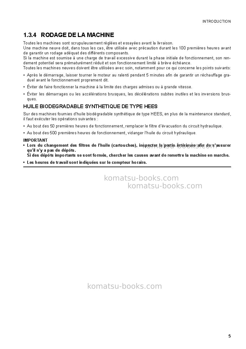 Komatsu pc50mr-2jpn-for eu Manuel d'utilisation couverture Page 7 Komatsu pc50mr-2jpn-for eu Manuel d'utilisation couverture Page 7