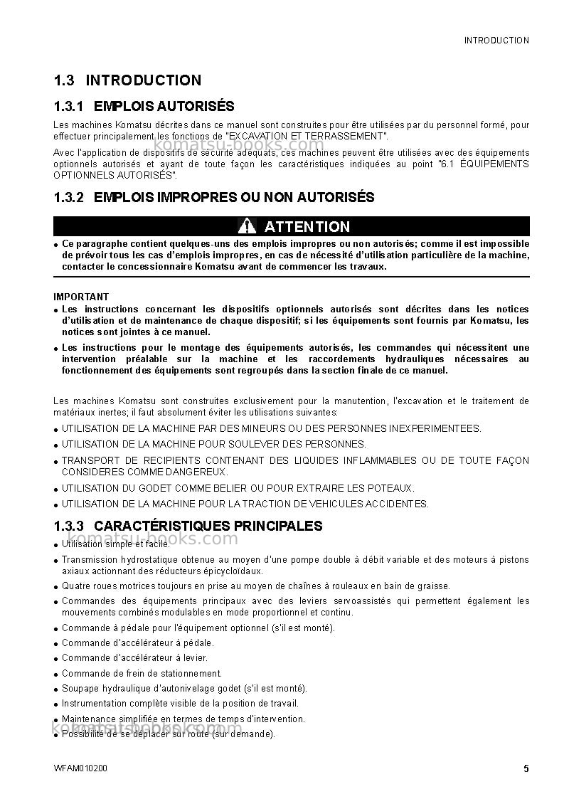 Komatsu sk510-5ita Manuel d'utilisation couverture Page 7 Komatsu sk510-5ita Manuel d'utilisation couverture Page 7