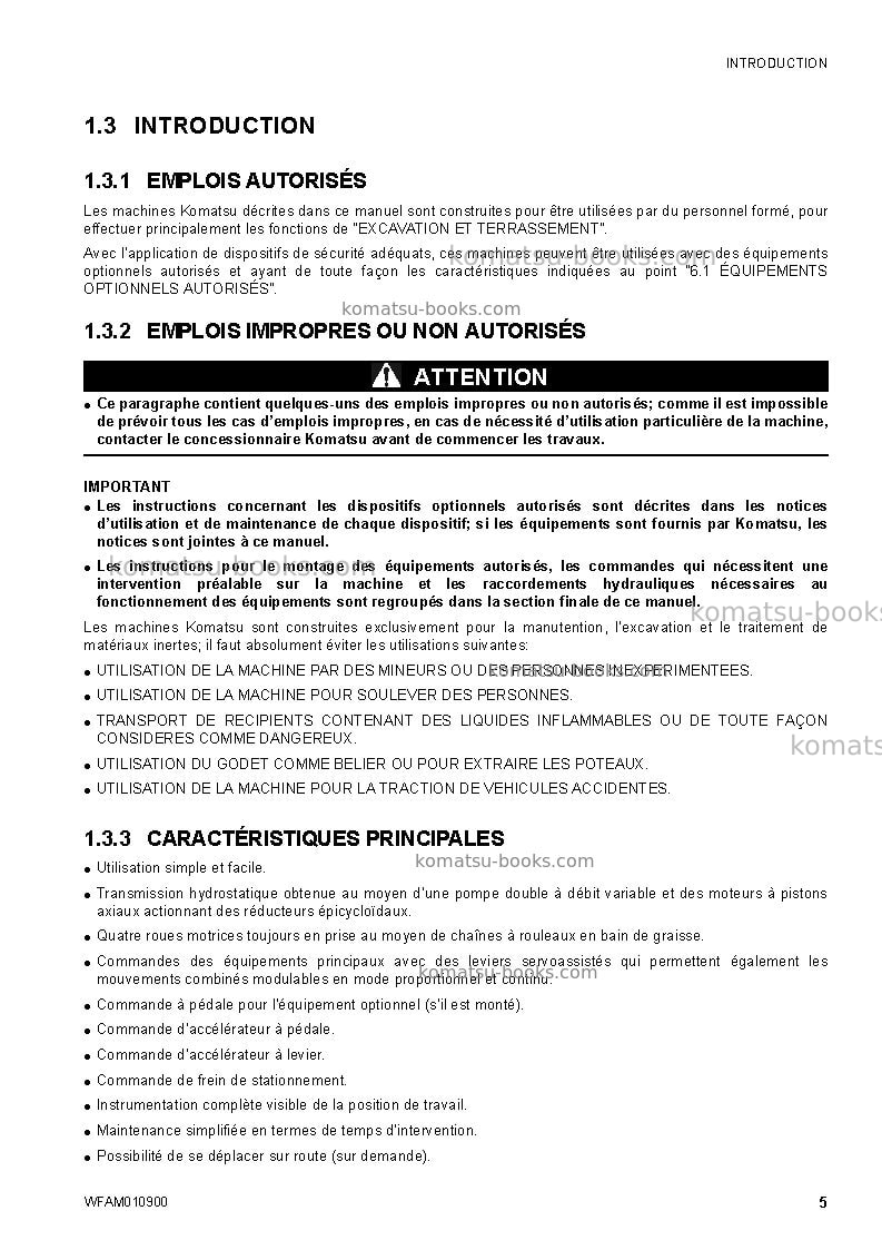 Komatsu sk1026-5ita-turbo Manuel d'utilisation couverture Page 7