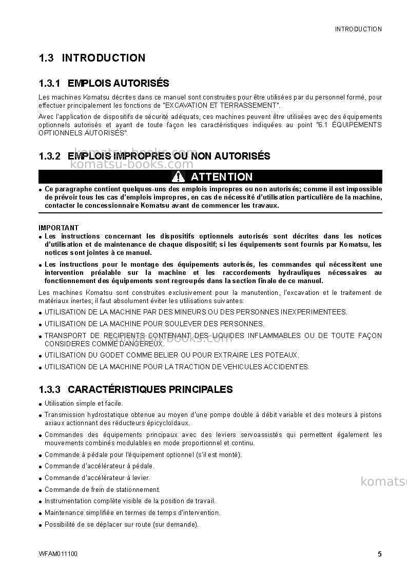 Komatsu ck25-1ita Manuel d'utilisation couverture Page 7 Komatsu ck25-1ita Manuel d'utilisation couverture Page 7
