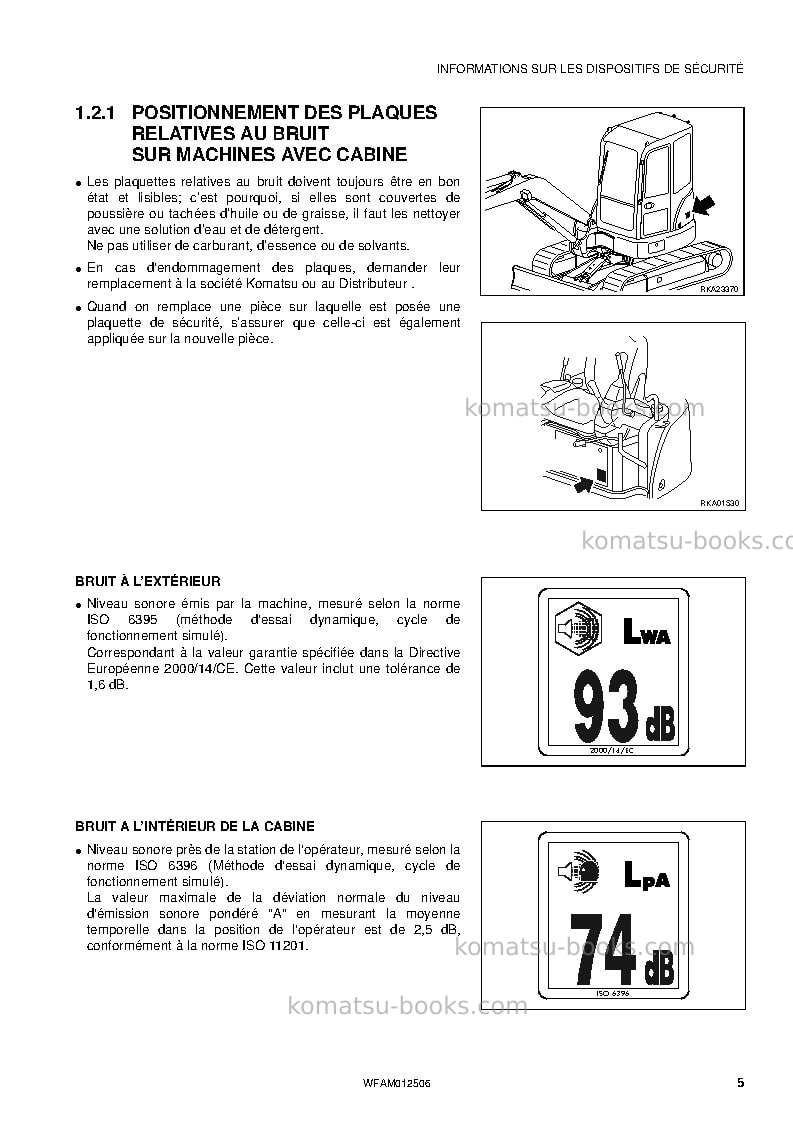 Komatsu pc26mr-3ita Manuel d'utilisation couverture Page 7 Komatsu pc26mr-3ita Manuel d'utilisation couverture Page 7