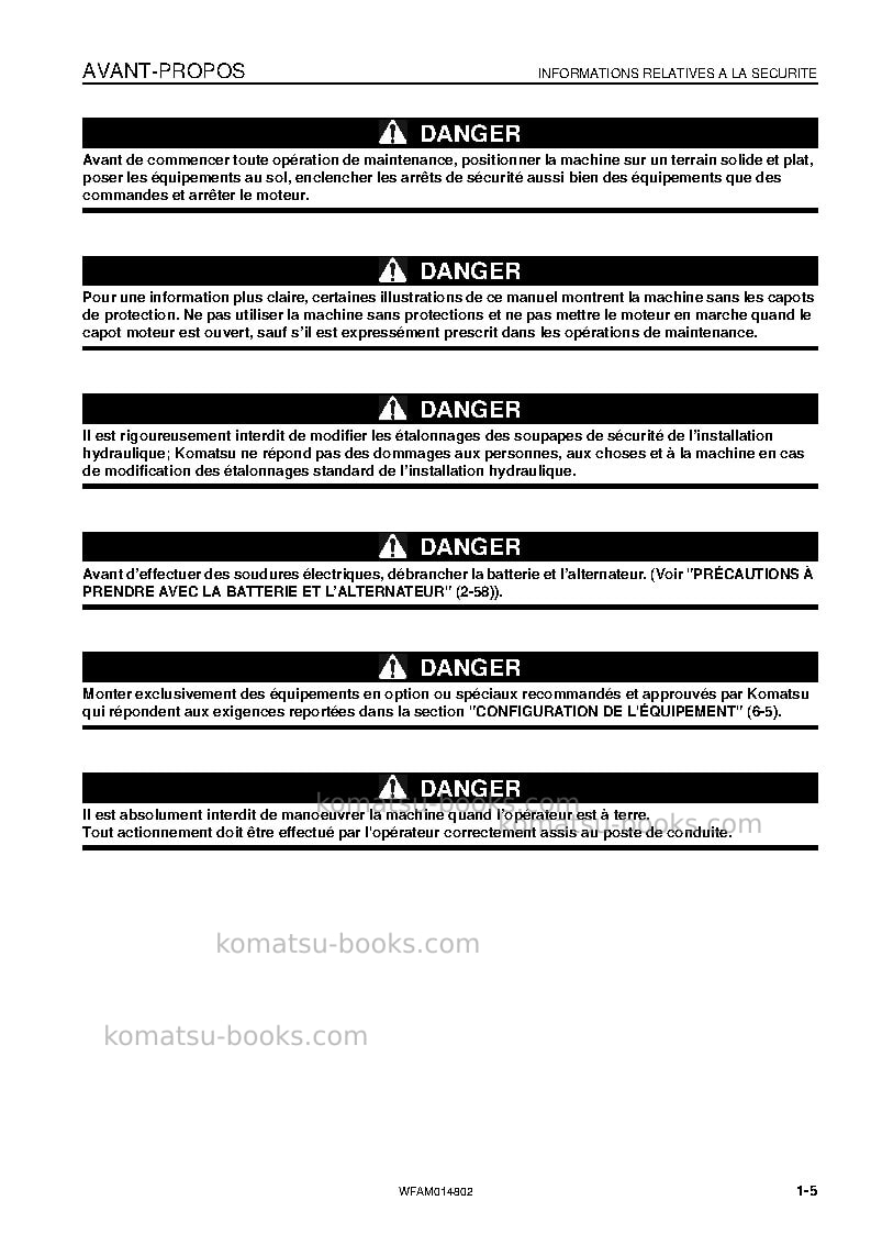 Komatsu pc118mr-8ita Manuel d'utilisation couverture Page 7