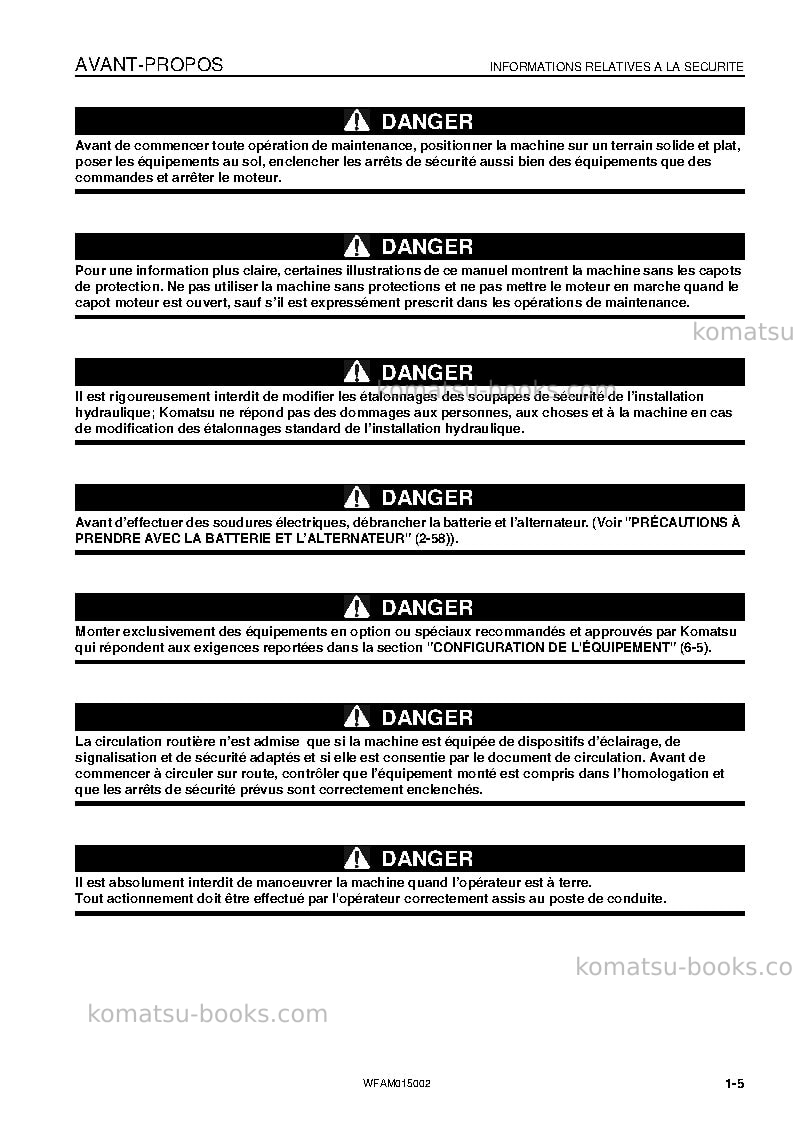 Komatsu pw98mr-8ita Manuel d'utilisation couverture Page 7