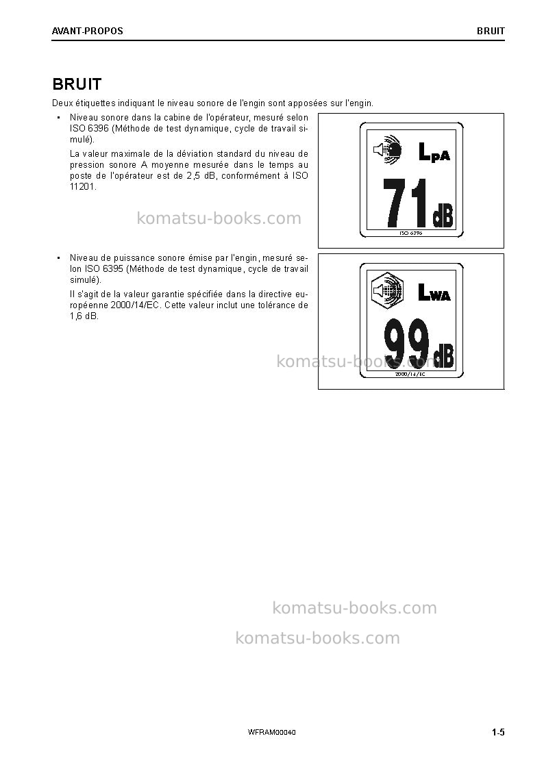 Komatsu pc88mr-10ita Manuel d'utilisation couverture Page 7 Komatsu pc88mr-10ita Manuel d'utilisation couverture Page 7