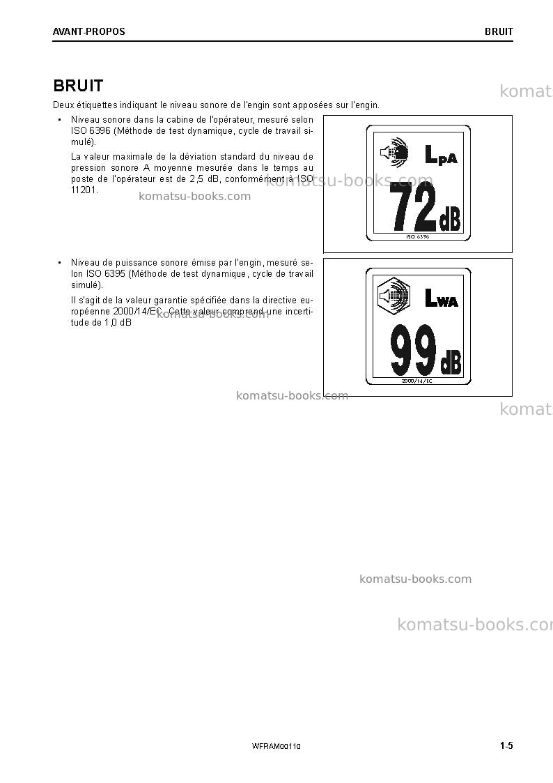 Komatsu pc138us-11ita Manuel d'utilisation couverture Page 7 Komatsu pc138us-11ita Manuel d'utilisation couverture Page 7