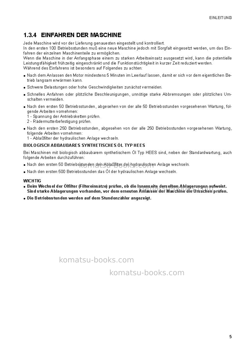 Komatsu sk1020-5ita Betriebsanleitung Titelseite Seite 7 Komatsu sk1020-5ita Betriebsanleitung Titelseite Seite 7