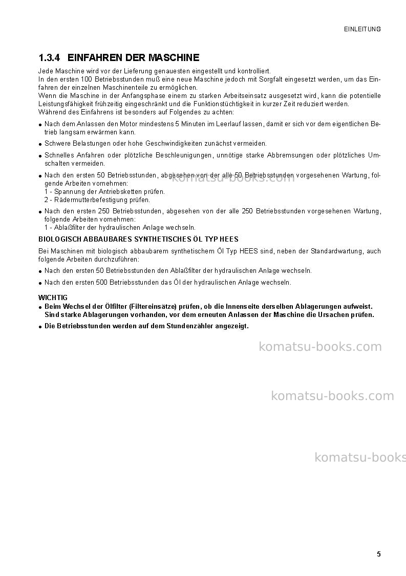 Komatsu sk1020-5ita-turbo Betriebsanleitung Titelseite Seite 7