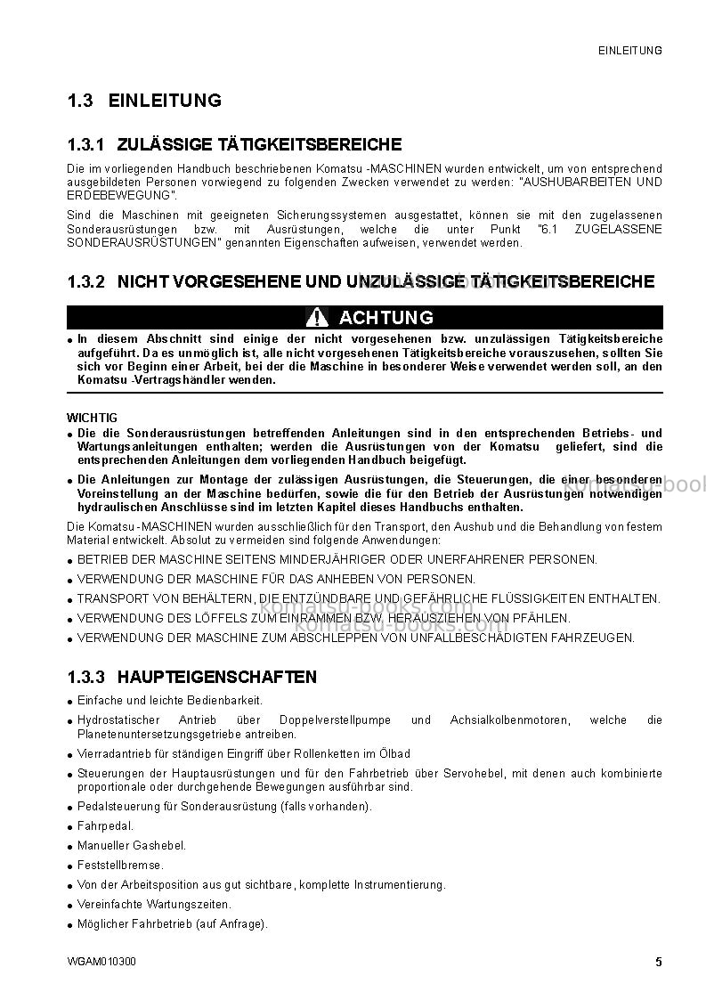 Komatsu sk714-5ita-/ Betriebsanleitung Titelseite Seite 7 Komatsu sk714-5ita-/ Betriebsanleitung Titelseite Seite 7